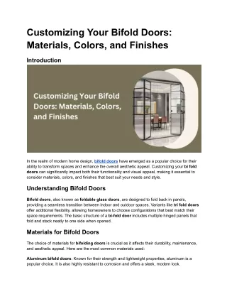 customizing your bifold doors materials colors