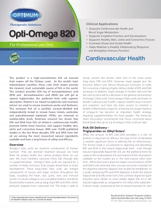 Opti Omega 820 High Quality Omega3 Supplement