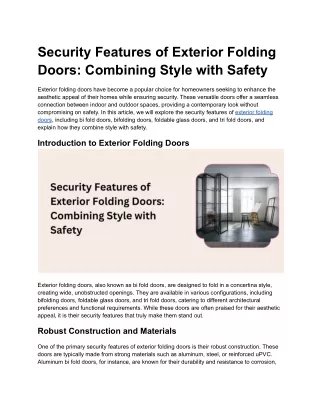 security features of exterior folding doors