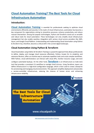 AWS Automation with Terraform Training | cloud automation training