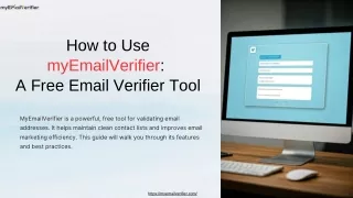 How to Use myEmailVerifier:  A Free Email Verifier Tool