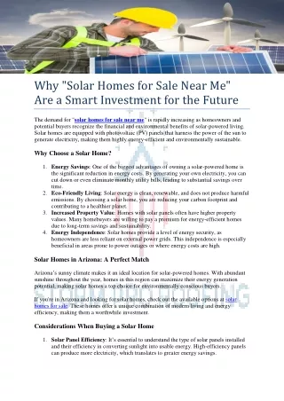 solar homes for sale near me
