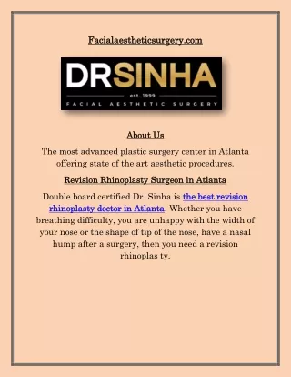 Best Revision Rhinoplasty Doctor Atlanta