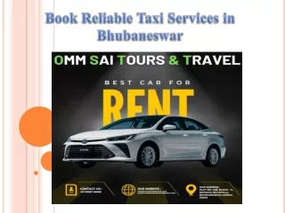 Book Reliable Taxi Services in Bhubaneswar