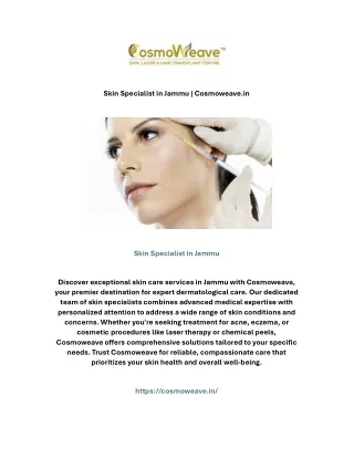 Skin Specialist in Jammu | Cosmoweave.in