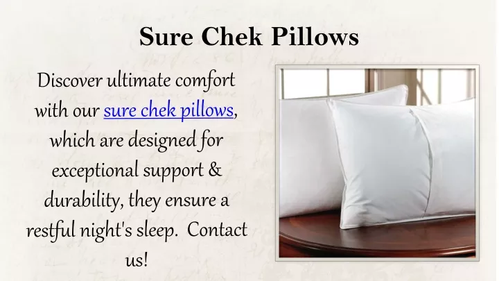 sure chek pillows