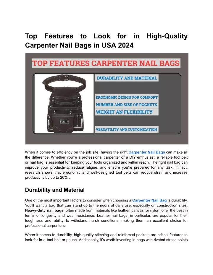 top carpenter nail bags in usa 2024