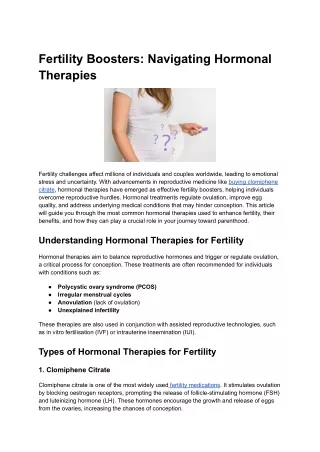 Fertility Boosters_ Navigating Hormonal Therapies