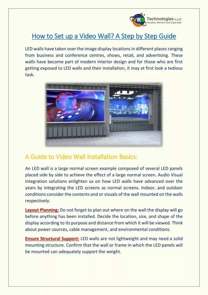 how to set up a video wall a step by step guide