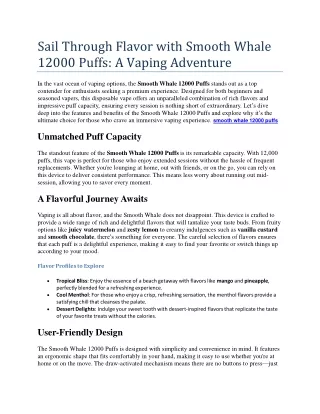 sail through flavor with smooth whale 12000 puffs a vaping adventure