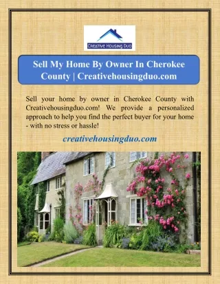 Sell my home by owner in Cherokee County