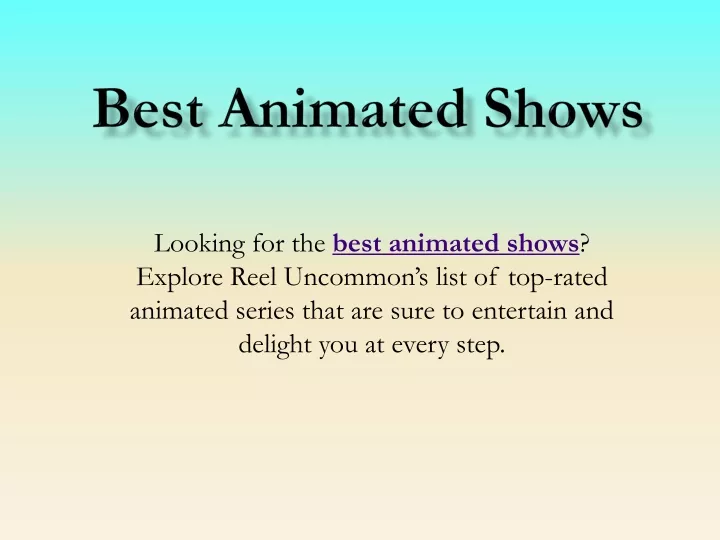 best animated shows