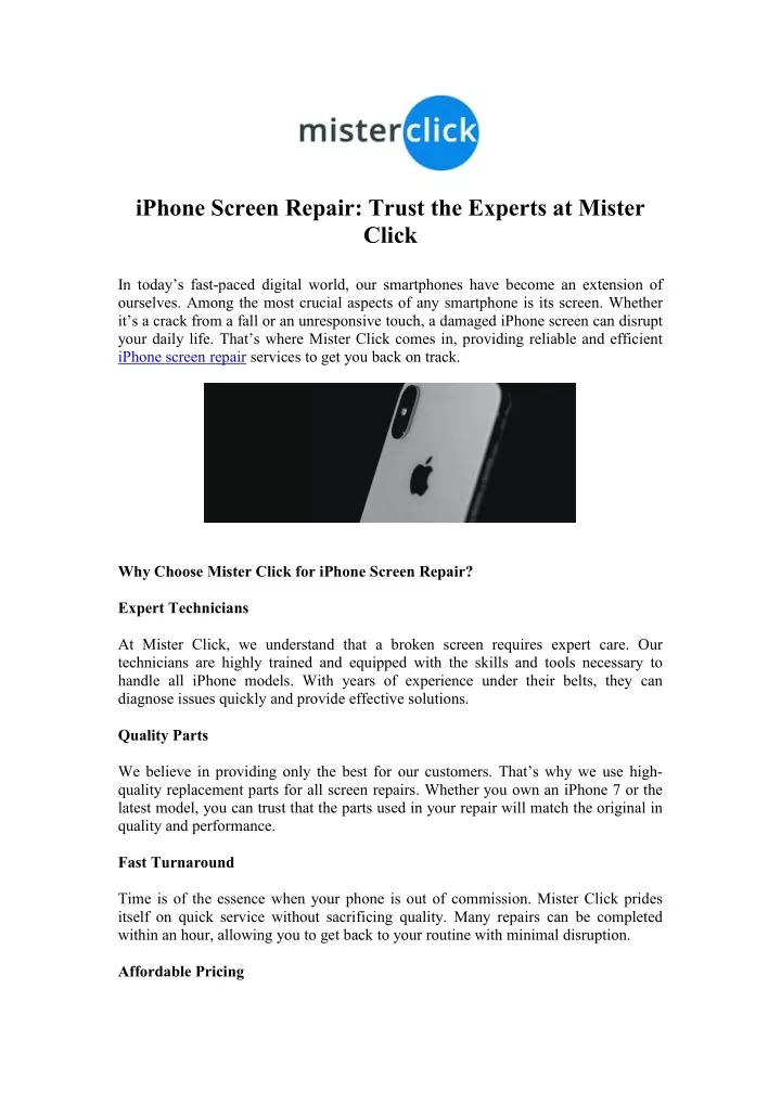 iphone screen repair trust the experts at mister