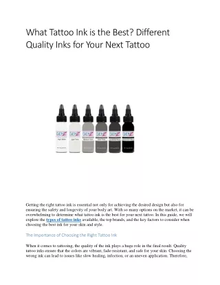 What Tattoo Ink is the Best  - Different   Quality Inks for Your Next Tattoo.docx