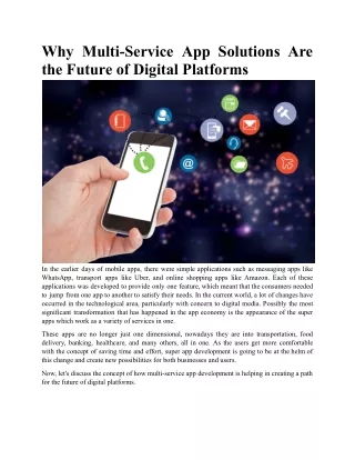 Why Multi-Service App Solutions Are the Future of Digital Platforms