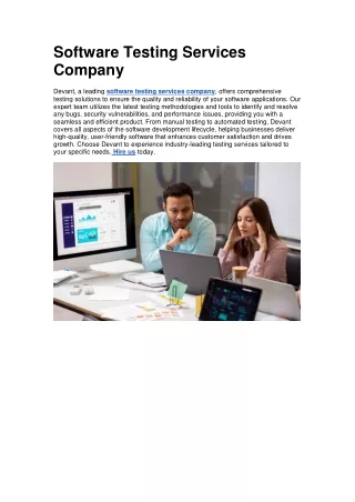 software testing services company devant