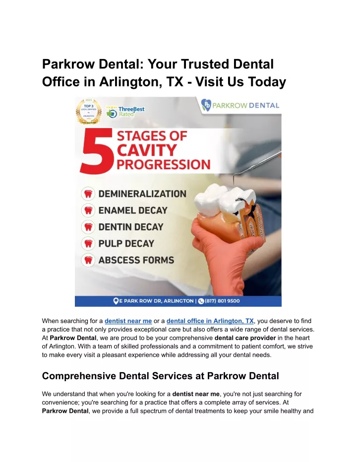 parkrow dental your trusted dental office