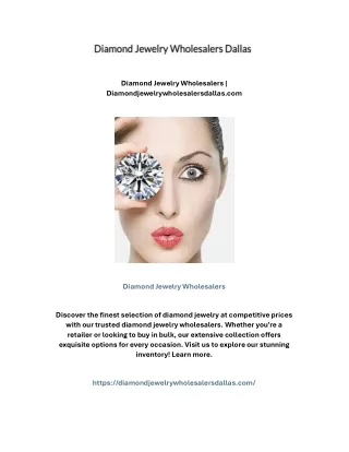 Diamond Jewelry Wholesalers | Diamondjewelrywholesalersdallas.com