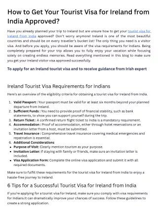 How to Get Your Tourist Visa for Ireland from India Approved (1)