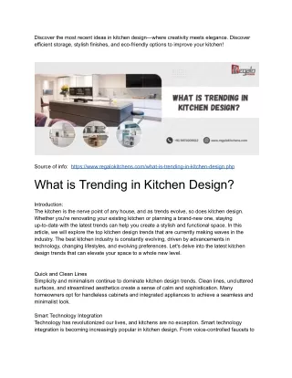 discover the most recent ideas in kitchen design