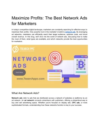 Maximize Profits: The Best Network Ads for Marketers