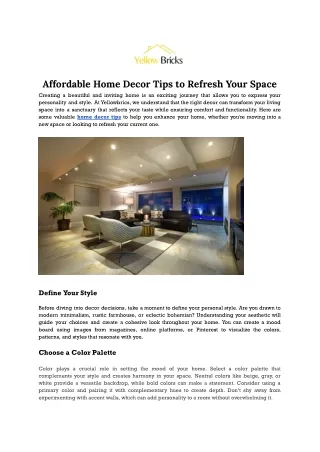 Affordable Home Decor Tips to Refresh Your Space