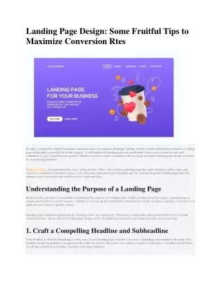 Landing Page Design: Some Fruitful Tips to Maximize Conversion Rates