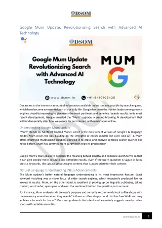 Google MUM Update - A Revolution by Google