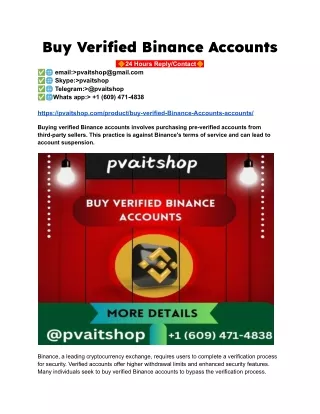 Buy Verified Binance Accounts