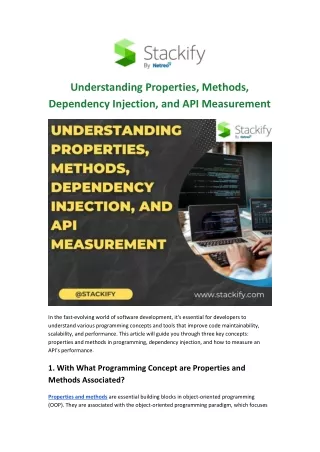 Understanding Properties, Methods, Dependency Injection, and API Measurement