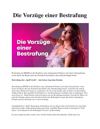 Die Vorzüge einer Bestrafung