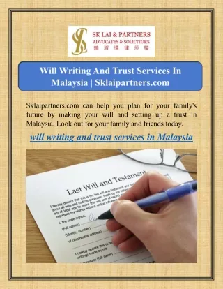 will writing and trust services in Malaysia