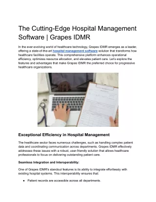 the cutting edge hospital management software