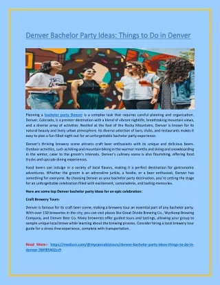 Denver Bachelor Party Ideas: Things to Do in Denver