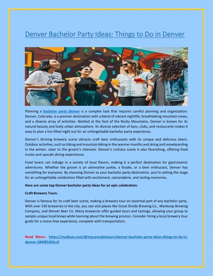 PPT Denver Bachelor Party Ideas Things to Do in Denver PowerPoint
