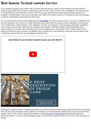 Greatest Inmate Textual content Company
