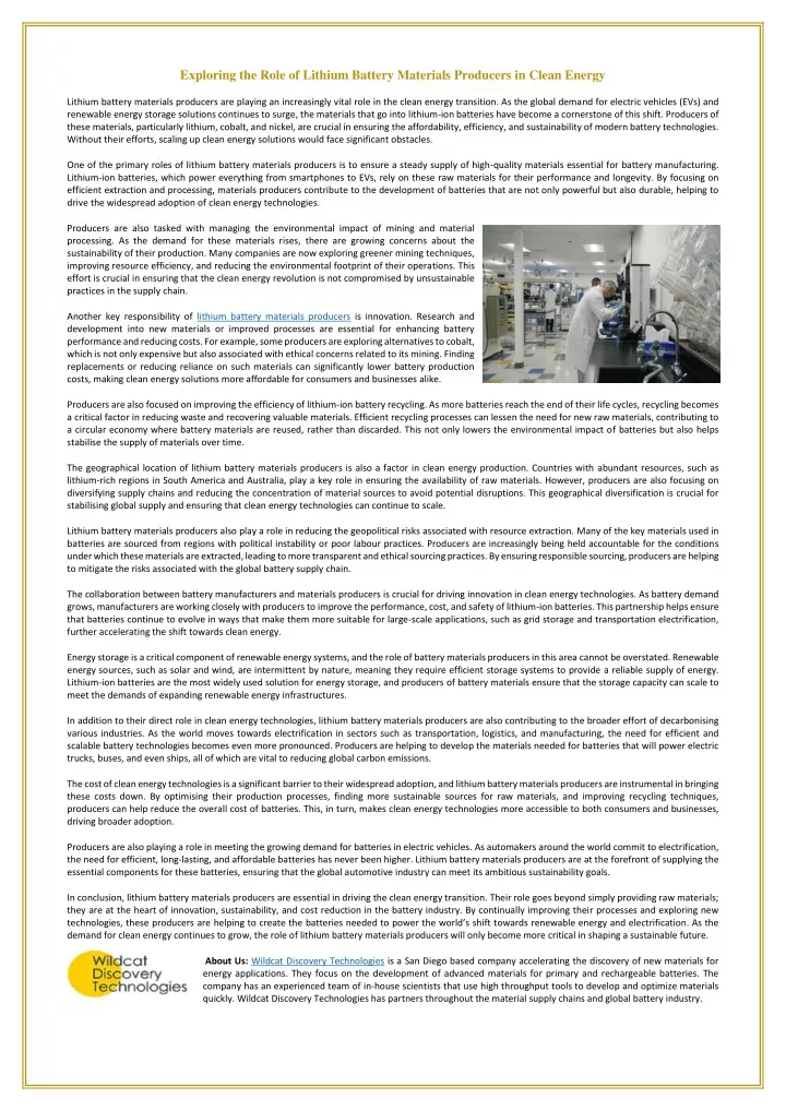 exploring the role of lithium battery materials