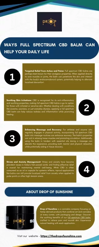 ways full spectrum cbd balm can help your daily