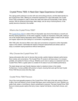 crystal prime 7000 a next gen vape experience