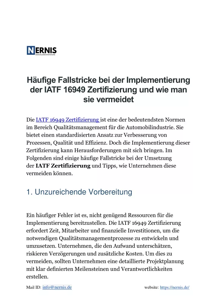 h ufige fallstricke bei der implementierung