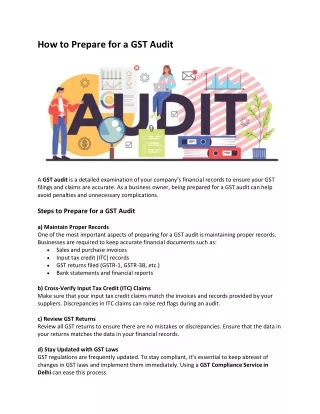 How to Prepare for a GST Audi