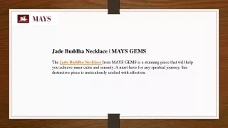 Jade Buddha Necklace  MAYS GEMS