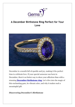 A December Birthstone Ring Perfect for Your Love