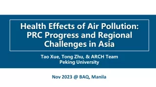 health effects of air pollution prc progress and regional challenges in asia