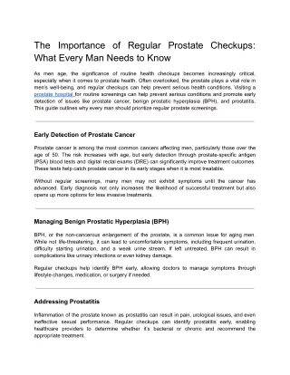 The Importance of Regular Prostate Checkups_ What Every Man Needs to Know