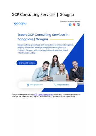 gcp consulting services goognu
