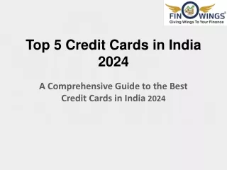 Top 5 Credit Cards in India 2024