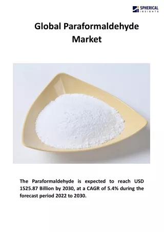 global paraformaldehyde market