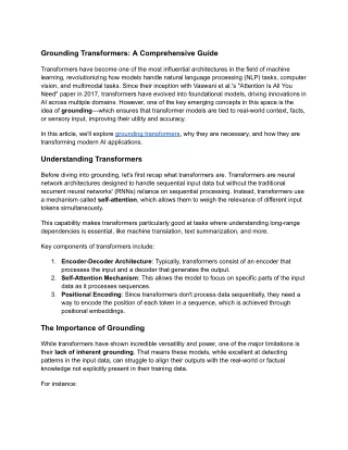 grounding transformers a comprehensive guide