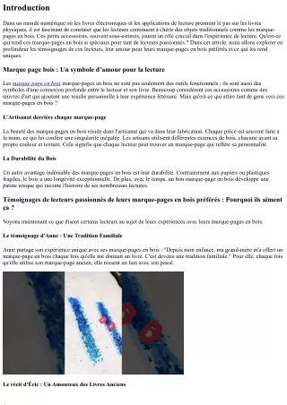 Témoignages de lecteurs passionnés de leurs marque-pages en bois préférés